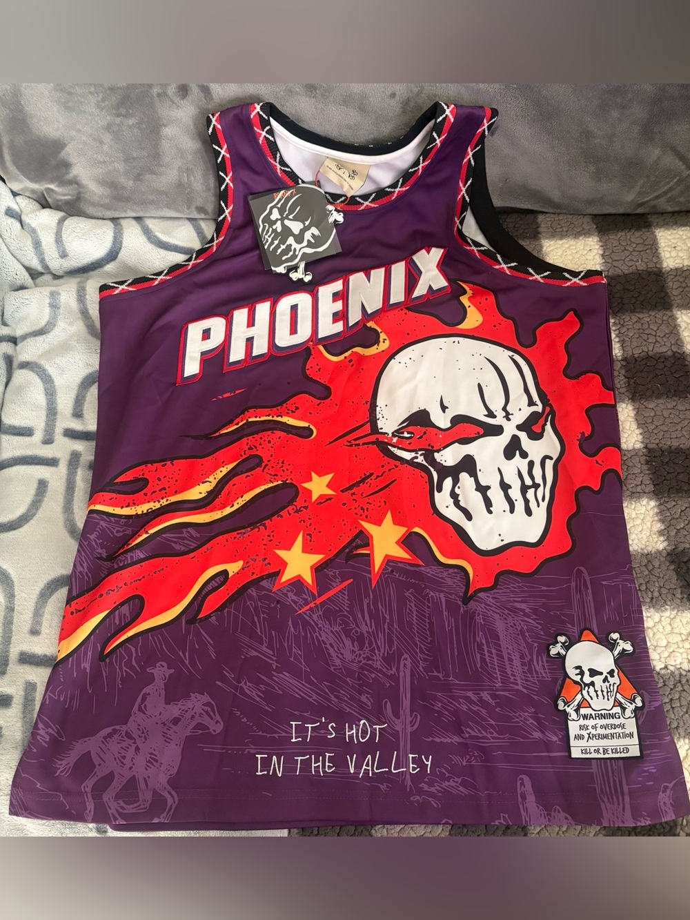 Brand X NBA Phoenix Suns Brand X Hot In The Valley Purple Jersey Mens Large NWT